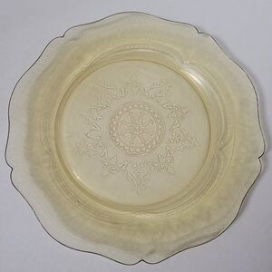 Federal Glass Patrician Spoke Dinner Plate 11" Amber Yellow Vintage Depression